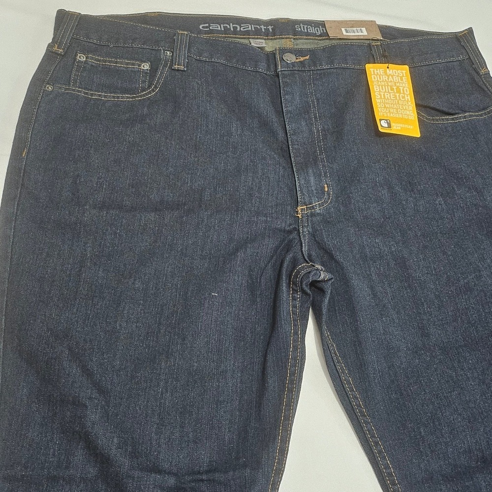 Carhartt Rugged Flex Straight Fit Jeans Mens 42x30 Dark Wash Indigo Denim NWT